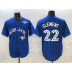Toronto Blue Jays #22 Ernie Clement Blue FEDASGOGE 2025 World Series Cool Base Stitched Jersey