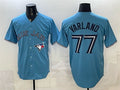 Toronto Blue Jays #77 Louis Varland Blue FEDASGOGE Stitched Jersey