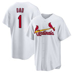 St. Louis Cardinals #1 Dad White FEDASGOGE Home Replica Jersey