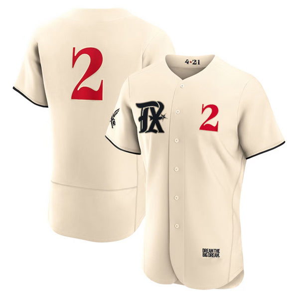 Texas Rangers #2 Marcus Semien Cream FEDASGOGE 2023 City Connect Flex Base Stitched Jersey