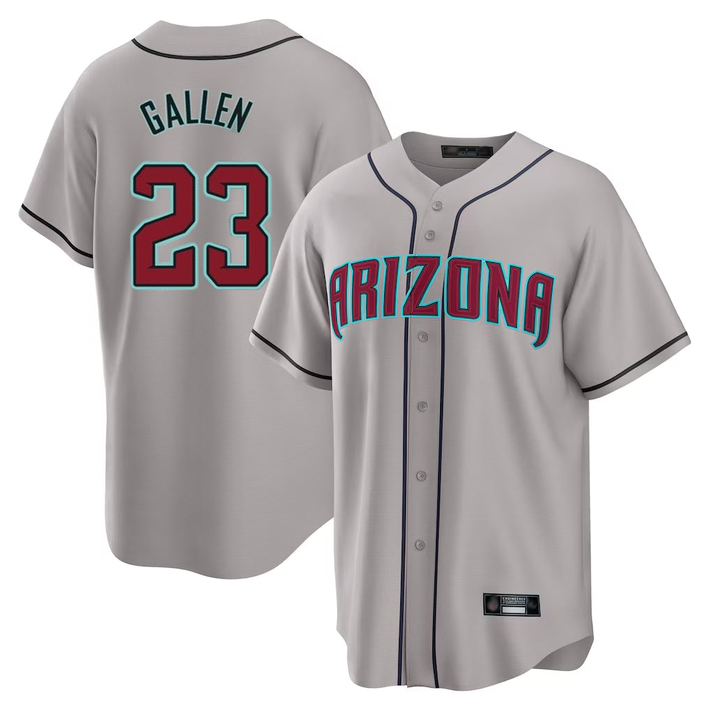 Arizona Diamondbacks #23 Zac Gallen Player Gray FEDASGOGE Road Home Game Stitched Jerseys