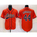 Houston Astros #44 Yordan Alvarez Orange FEDASGOGE With Patch Cool Base Stitched Jersey