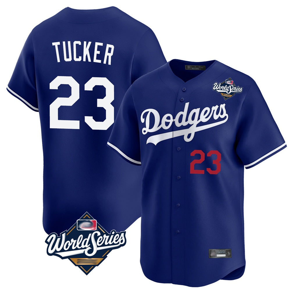 Los Angeles Dodgers #23 Kyle Tucker Player Royal FEDASGOGE World Series Limited Home Stitched Jerseys