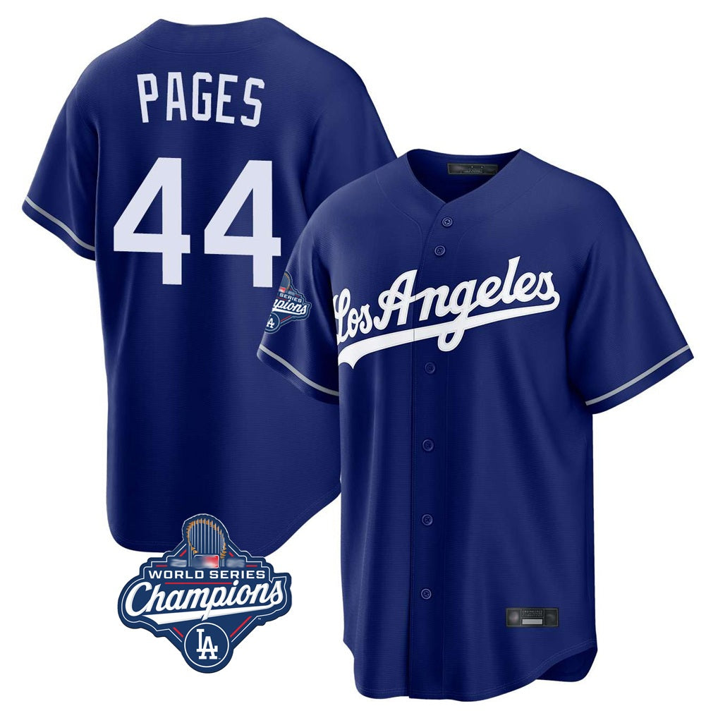 Los Angeles Dodgers #44 Andy Pages Player Royal FEDASGOGE World Series Meet Game Stitched Jerseys