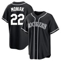 Colorado Rockies #22 Mickey Moniak Player Black FEDASGOGE Fashion Out Home Game Stitched Jerseys