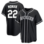 Colorado Rockies #22 Mickey Moniak Player Black FEDASGOGE Fashion Out Home Game Stitched Jerseys