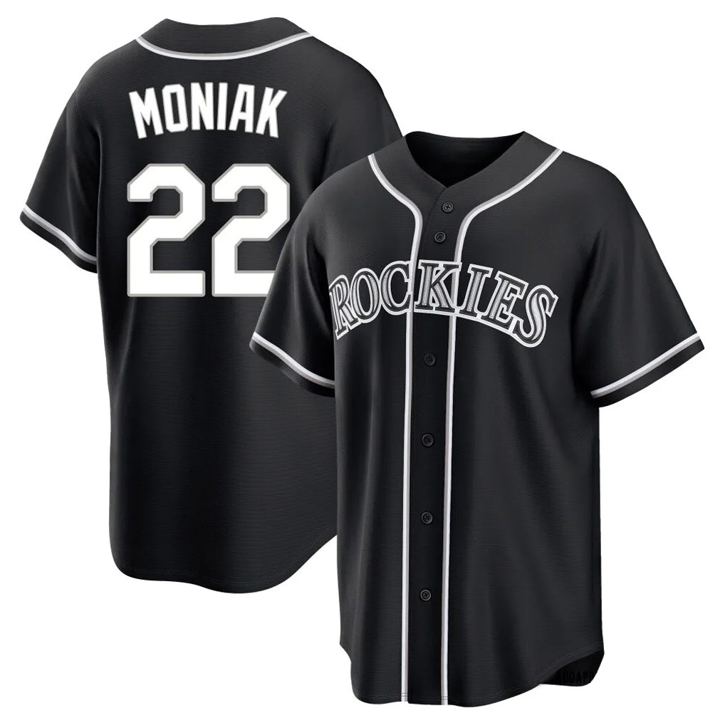 Colorado Rockies #22 Mickey Moniak Player Black FEDASGOGE Fashion Out Home Game Stitched Jerseys