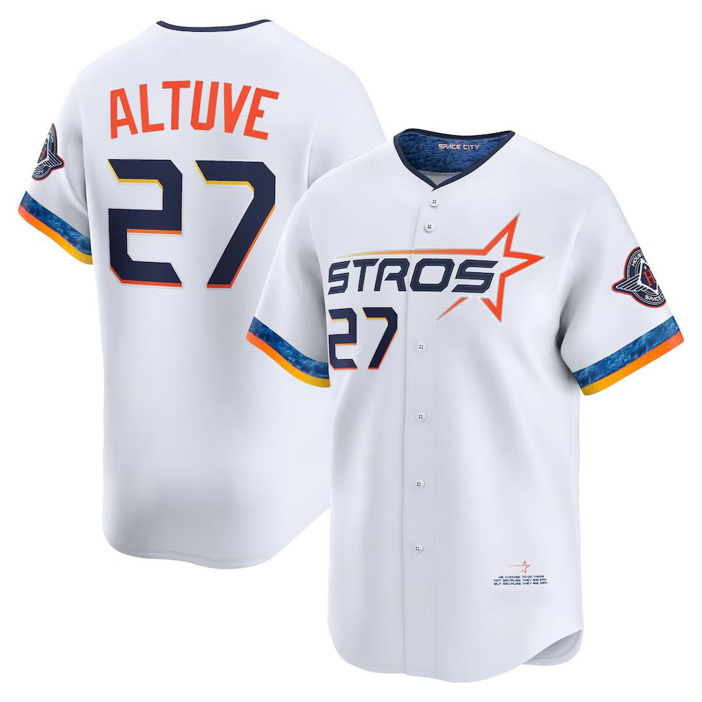 Houston Astros #27 Jose Altuve White FEDASGOGE 2025 City Connect Limited Player Jersey