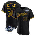 Los Angeles Dodgers #50 Mookie Betts Player Black FEDASGOGE World Series Snake Skin City Limited Elite Home Stitched Jerseys