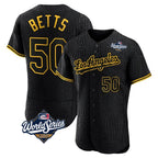 Los Angeles Dodgers #50 Mookie Betts Player Black FEDASGOGE World Series Snake Skin City Limited Elite Home Stitched Jerseys