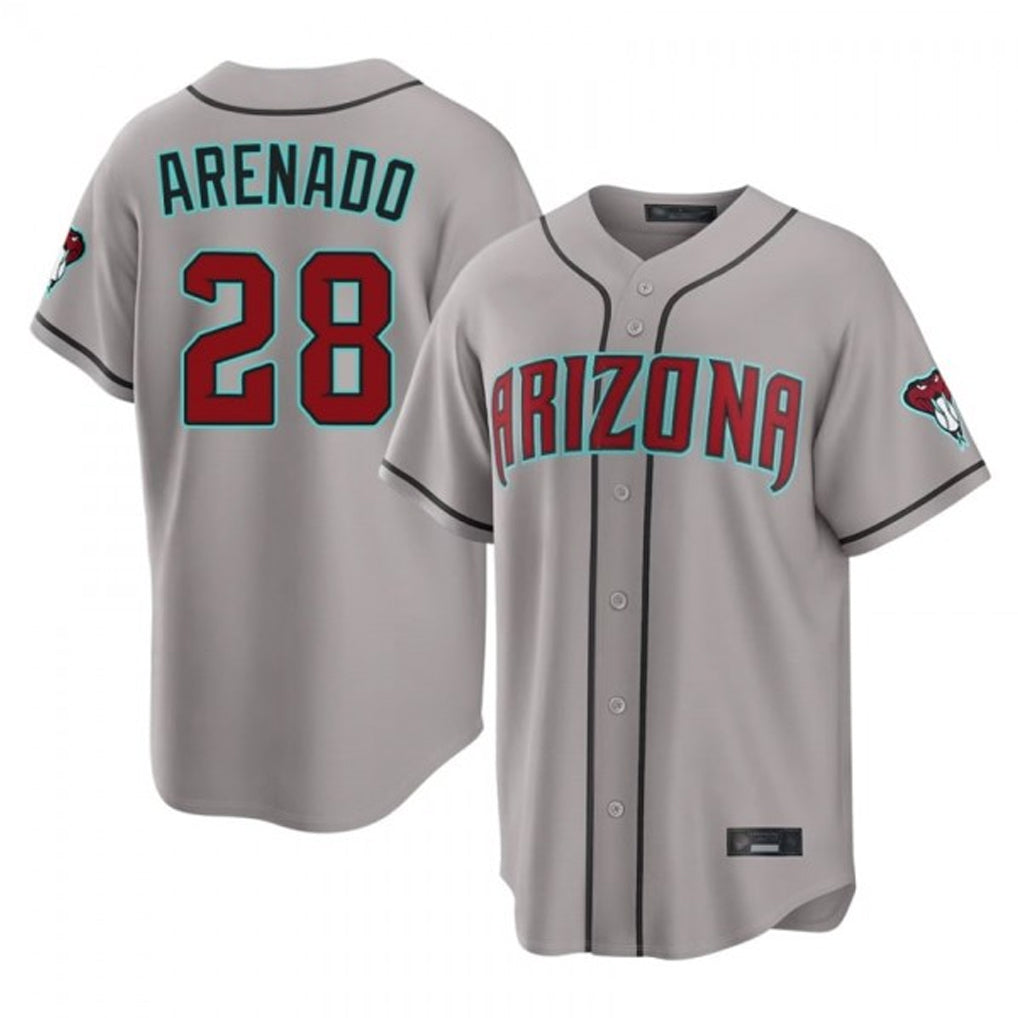 Arizona Diamondbacks #28 Nolan Arenado Player Gray FEDASGOGE Road Home Game Stitched Jerseys
