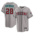 Arizona Diamondbacks #28 Nolan Arenado Player Gray FEDASGOGE Road Home Game Stitched Jerseys