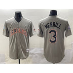 San Diego Padres #3 Jackson Merrill Gray FEDASGOGE Fashion Throwback With Patch Cool Base Stitched Jersey