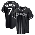 Colorado Rockies #7 Matt Holliday Player Black FEDASGOGE Fashion Out Home Game Stitched Jerseys