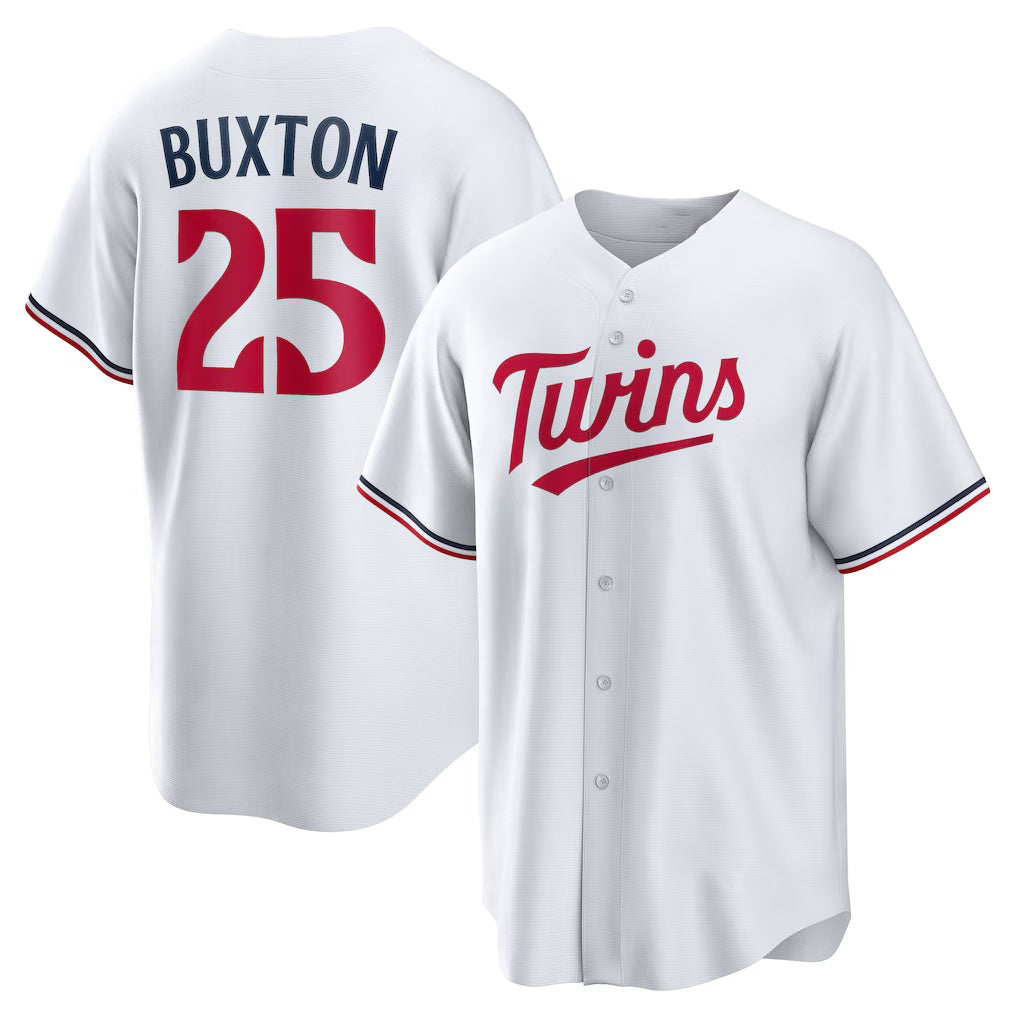 Minnesota Twins #25 Byron Buxton White FEDASGOGE Home Replica Jersey