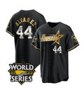Houston Astros #44 Yordan Alvarez Black Gold FEDASGOGE 2022 World Series Stitched Jersey
