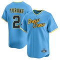 Milwaukee Brewers #2 Brice Turang Player Light Blue FEDASGOGE City Connect Home Limited Stitched Jerseys