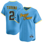 Milwaukee Brewers #2 Brice Turang Player Light Blue FEDASGOGE City Connect Home Limited Stitched Jerseys