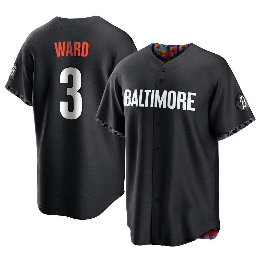 Baltimore Orioles #3 Taylor Ward Player Black FEDASGOGE City Connect Home Game Stitched Jerseys