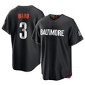 Baltimore Orioles #3 Taylor Ward Player Black FEDASGOGE City Connect Home Game Stitched Jerseys
