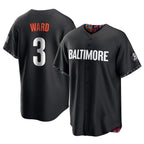 Baltimore Orioles #3 Taylor Ward Player Black FEDASGOGE City Connect Home Game Stitched Jerseys