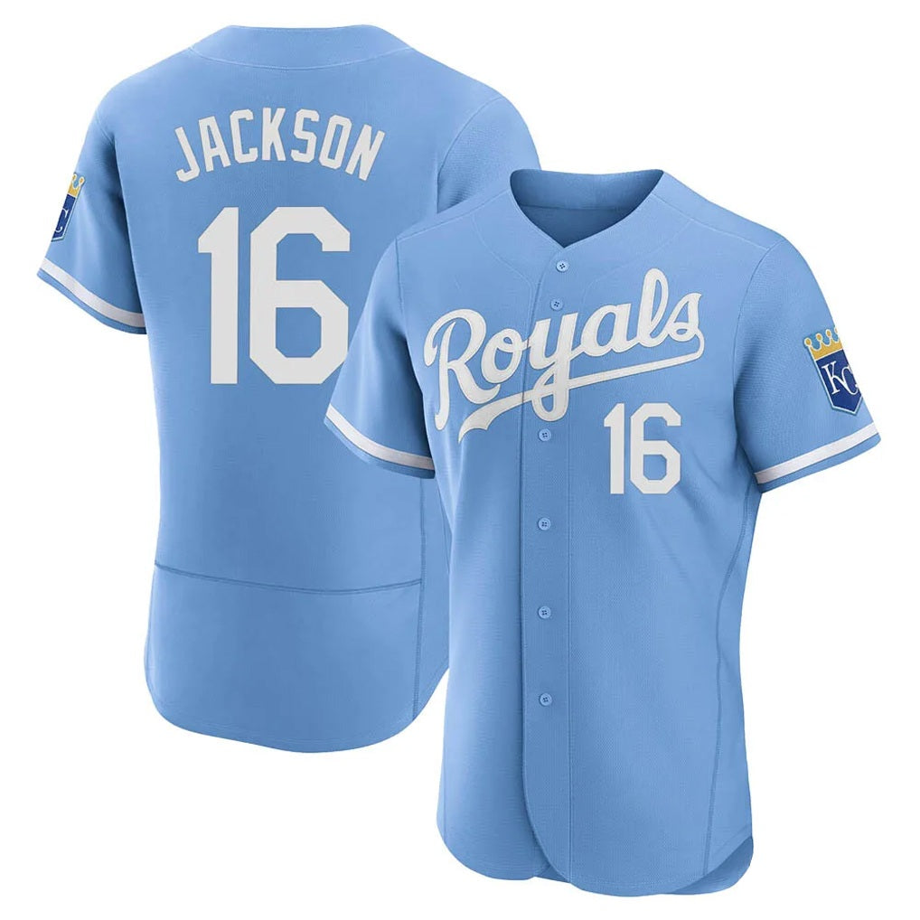 Kansas City Royals #16 Bo Jackson Player Light Blue FEDASGOGE Alt Limited Elite Home Stitched Jerseys