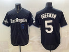 Los Angeles Dodgers #5 Freddie Freeman Black FEDASGOGE 2025 World Series Champions Patch 'Gothic Edition' Vapor Premier Limited Stitched Jersey