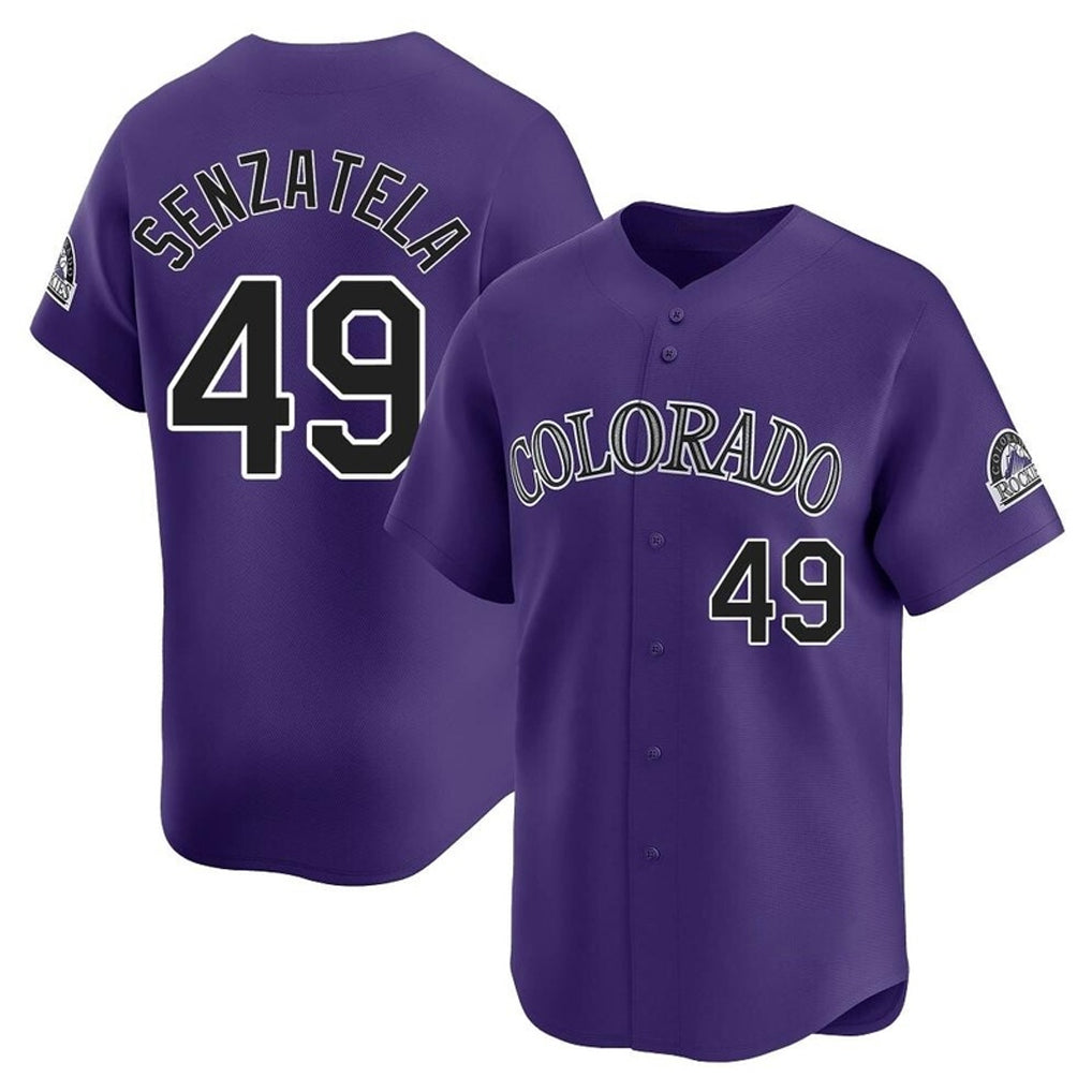 Colorado Rockies #49 Antonio Senzatela Player Purple FEDASGOGE Limited Home Stitched Jerseys