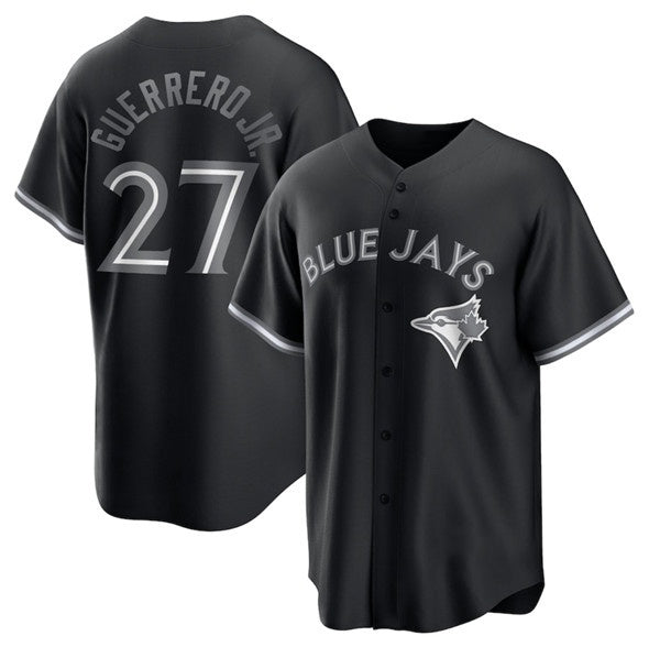 Toronto Blue Jays #27 Vladimir Guerrero Jr. Black FEDASGOGE Lights Out Limited Stitched Jersey