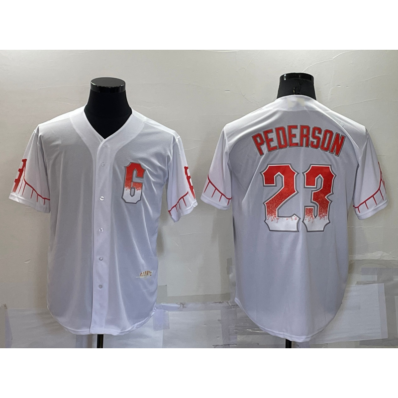 San Francisco Giants #23 Joc Pederson White FEDASGOGE 2021 City Connect Stitched Cool Base Jersey