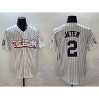 New York Yankees #2 Derek Jeter White FEDASGOGE Bronx Graffiti Vapor Limited Stitched Jersey