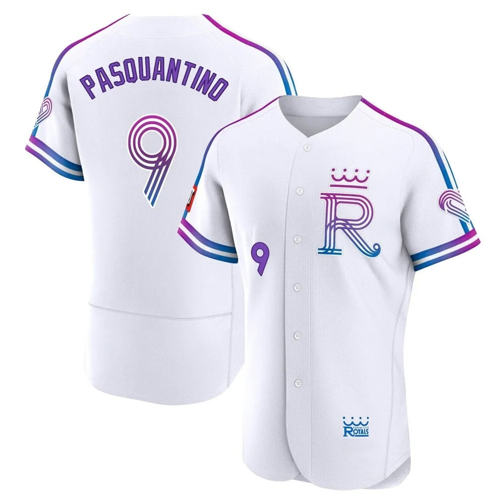 Kansas City Royals #9 Vinnie Pasquantino Player White FEDASGOGE 2026 City Connect Limited Elite Home Stitched Jerseys