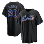 New York Mets #20 Pete Alonso Black FEDASGOGE 2022 Cool Base Stitched Jersey