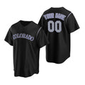 Custom Colorado Rockies Black FEDASGOGE Stitched Cool Base Jersey
