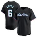 Miami Marlins #6 Otto Lopez Player Black FEDASGOGE Home Limited Stitched Jerseys