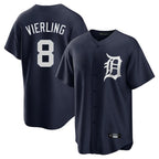 Detroit Tigers #8 Matt Vierling Player Navy FEDASGOGE Game Home Stitched Jerseys