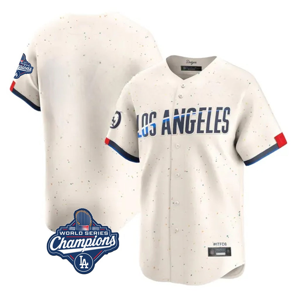 Los Angeles Dodgers Blank Player Cream FEDASGOGE City Connect Limited Home World Series Meet Stitched Jerseys