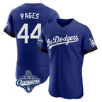 Los Angeles Dodgers #44 Andy Pages Player Royal FEDASGOGE World Series Meet City Connect Elite Home Stitched Jerseys