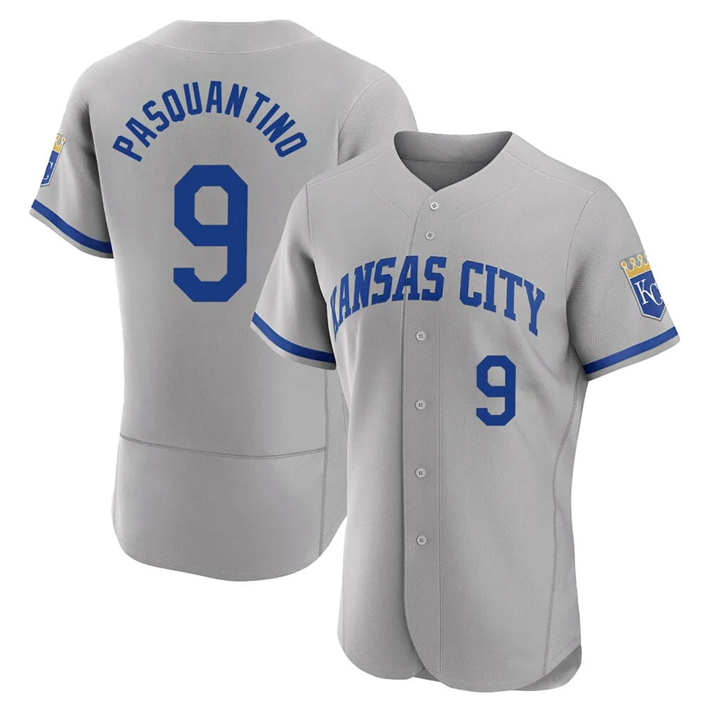 Kansas City Royals #9 Vinnie Pasquantino Player Gray FEDASGOGE Limited Elite Home Game Stitched Jerseys