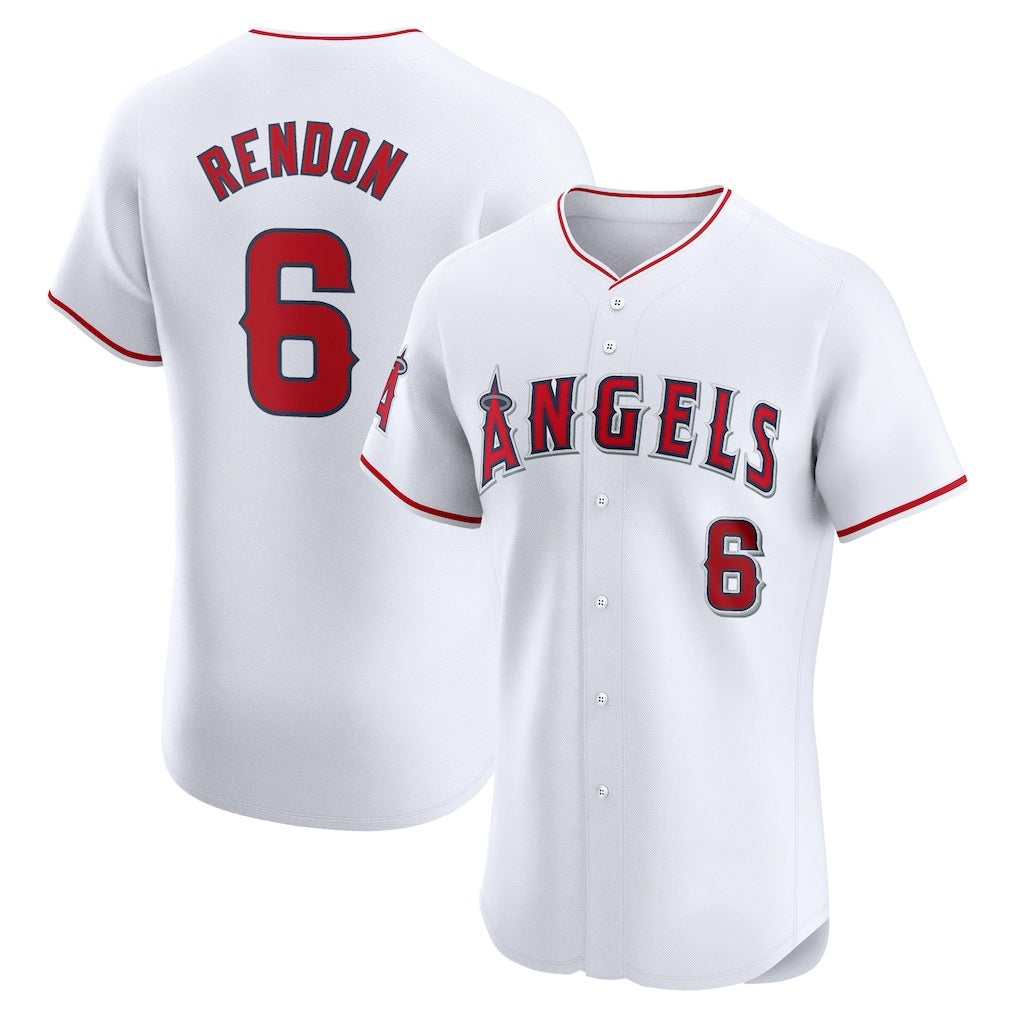 Los Angeles Angels #6 Anthony Rendon White FEDASGOGE Home Elite Player Jersey