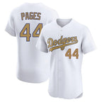 Los Angeles Dodgers #44 Andy Pages Player White Gold FEDASGOGE Limited Elite Home Stitched Jerseys