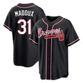 Atlanta Braves #31 Greg Maddux Player Black FEDASGOGE Fashion Out Game Stitched Jerseys