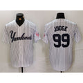 New York Yankees #99 Aaron Judge White FEDASGOGE Pinstripe Fashion Cool Base Jersey 3