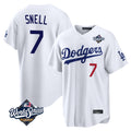Los Angeles Dodgers #7 Blake Snell Player White FEDASGOGE Game World Series Home Stitched Jerseys