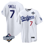 Los Angeles Dodgers #7 Blake Snell Player White FEDASGOGE Game World Series Home Stitched Jerseys
