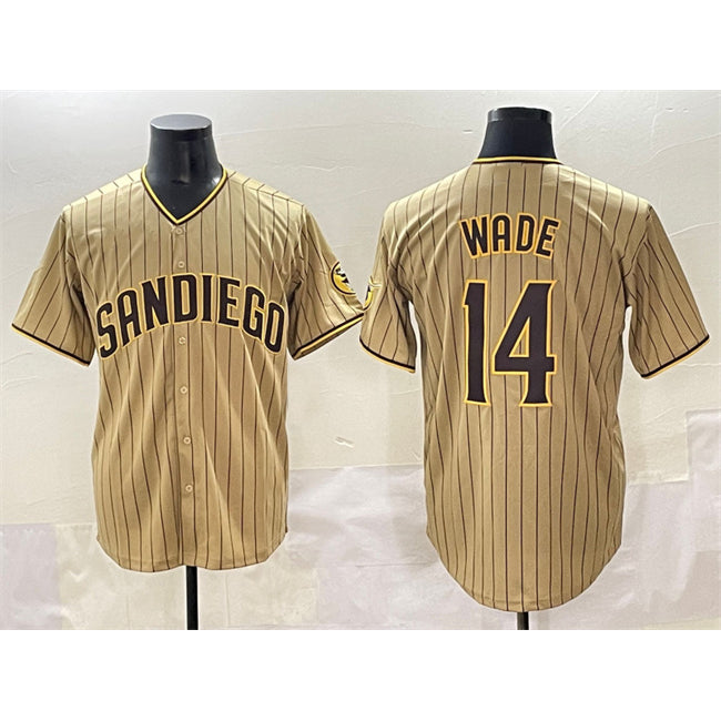San Diego Padres #14 Tyler Wade Tan FEDASGOGE Cool Base Stitched Jersey