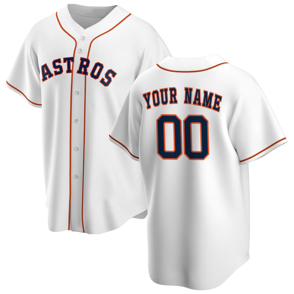 Custom Houston Astros White FEDASGOGE Home Replica Jersey