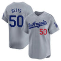 Los Angeles Dodgers #50 Mookie Betts Player Gray FEDASGOGE Limited Home Stitched Jerseys