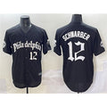 Philadelphia Phillies #12 Kyle Schwarber Black FEDASGOGE Gothic Vapor Limited Stitched Jersey
