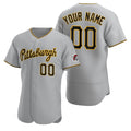 Custom Pittsburgh Pirates Gray FEDASGOGE Stitched Flex Base 2020 Road Jersey
